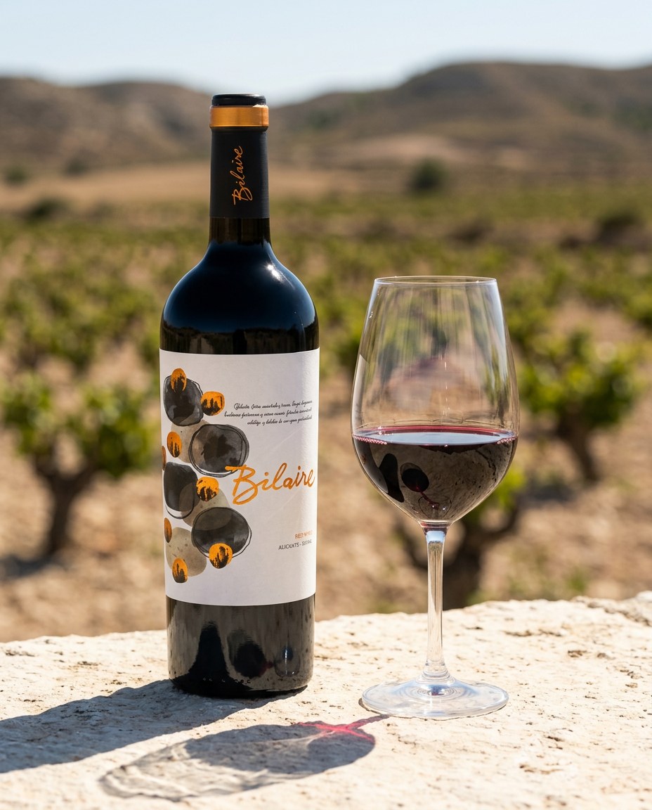 Bodegas Alejandro Bilaire Monastrell bottle and a glass of the wine