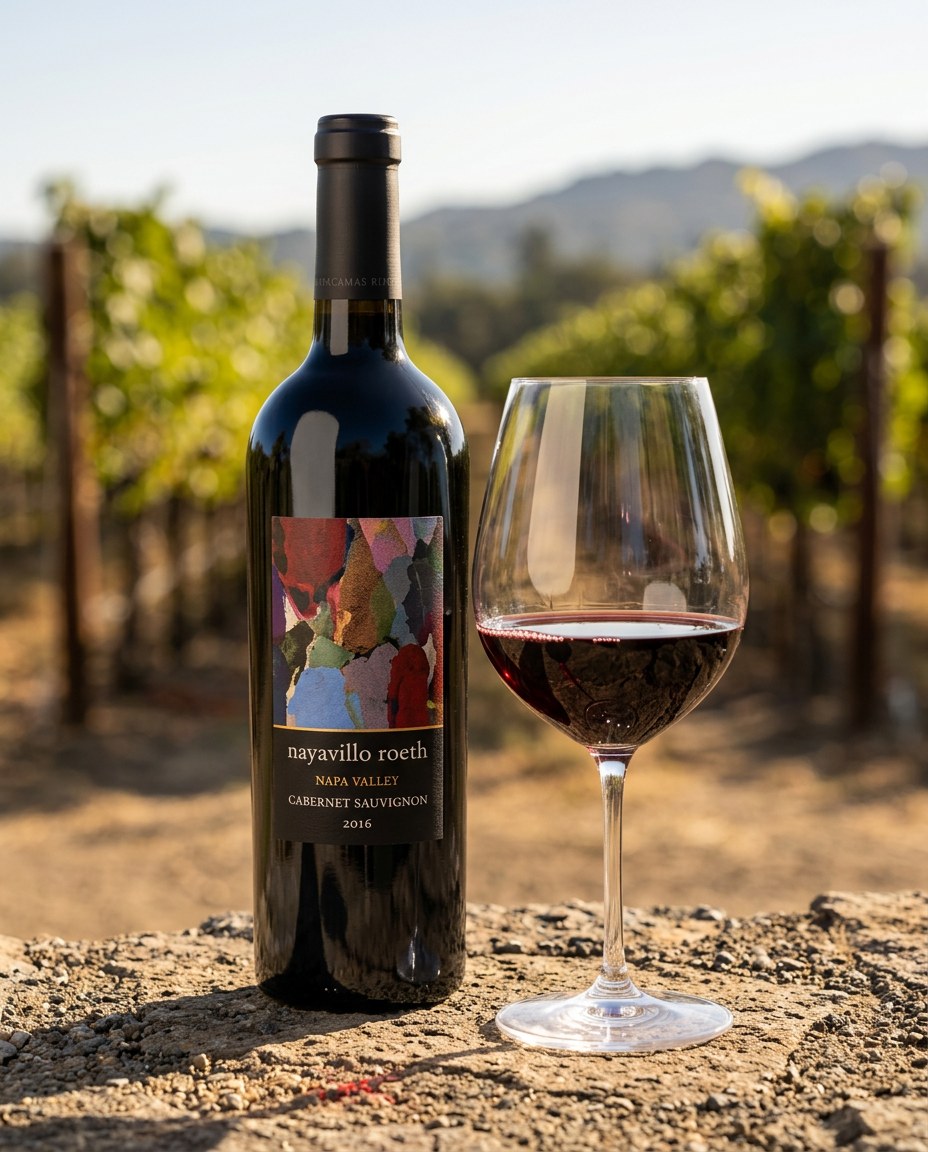 Oakville Ranch Cabernet Sauvignon bottle and a glass of the wine