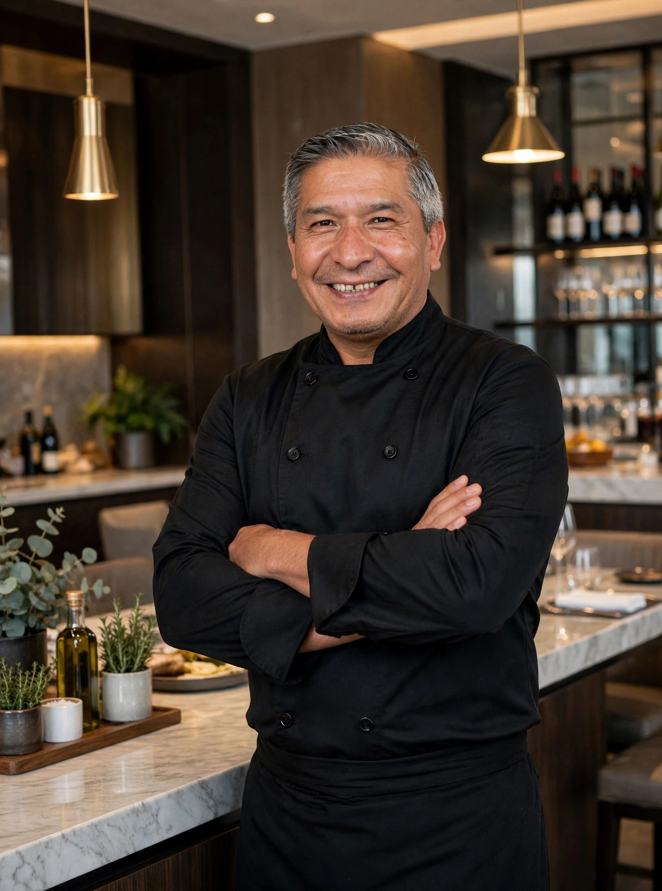 Chef Alfredo Huidobro in the kitchen at Jordan's Wine Bar