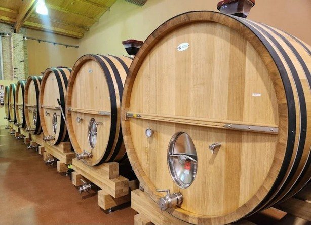 Barrels resting in the cellar